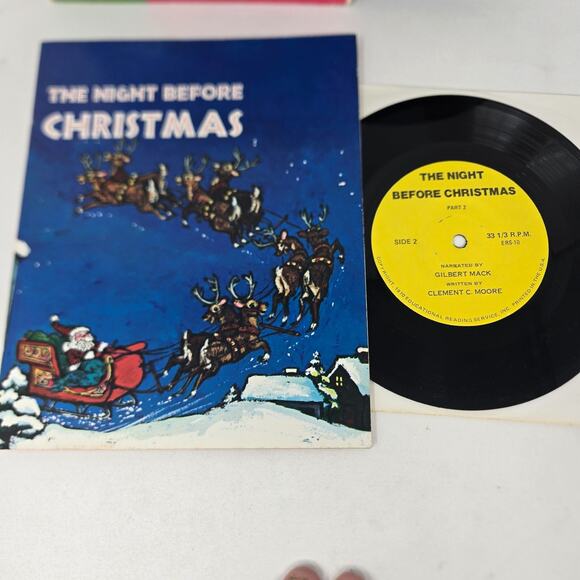 Little Golden Book Christmas Book 7" Records Rudolph Frosty‎ Night Before 45s - Picture 9 of 16